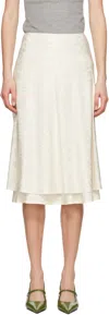 Jil Sander Off-white A-line Midi Skirt In 104 Coconut