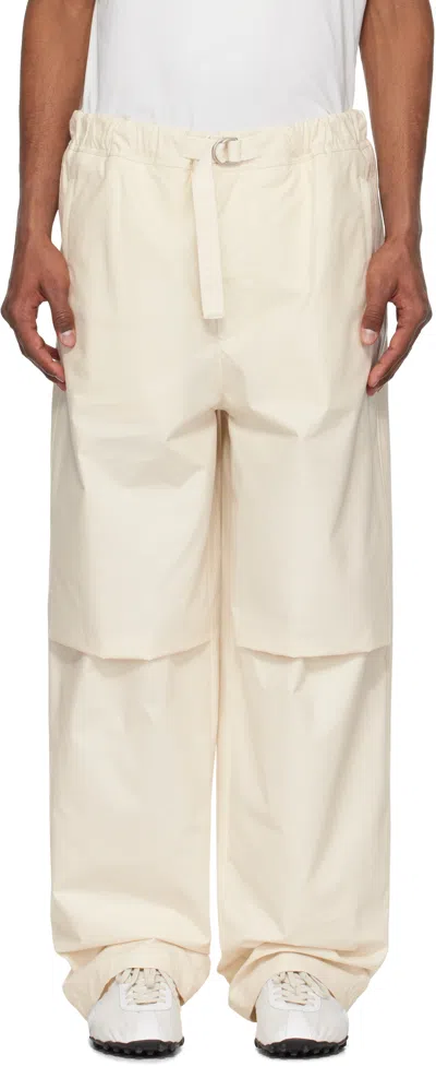 Jil Sander Off-white Belted Trousers In 280 Natural