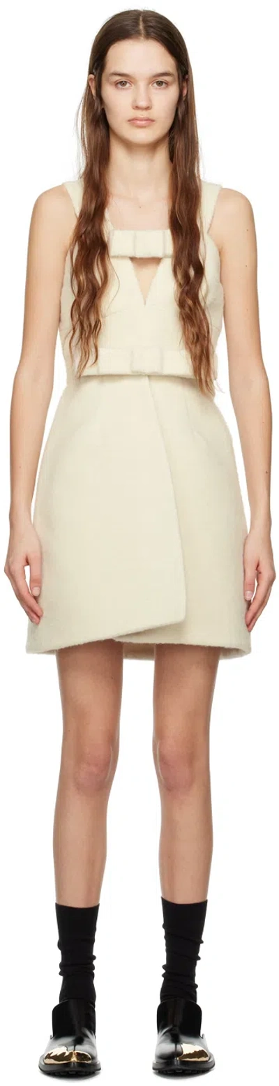 Jil Sander Off-white Bustier Minidress In 107 Cloud