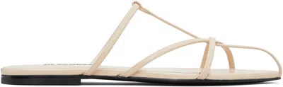 Jil Sander Off-white Cage Flat Sandals In Neutral