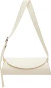 Jil Sander Small Leather Shoulder Bag With Adjustable Handle In 106 Eggshell