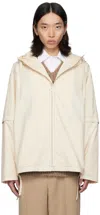 Jil Sander Off-white Contrast Stitch Jacket In 278 Raw Cotton