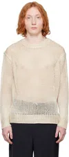Jil Sander Off-white Crew-neck Sweater In 105 Chalk