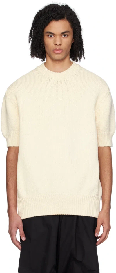 Jil Sander Off-white Crewneck Sweater In 108 Ecru