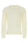 Jil Sander Perforated Crew Neck Sweater In Neutral