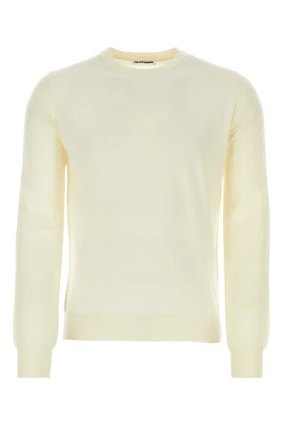 JIL SANDER MEN OFF WHITE CREWNECK SWEATER, L LUXURY SWEATERS & KNITWEAR FOR MEN DARVEYS