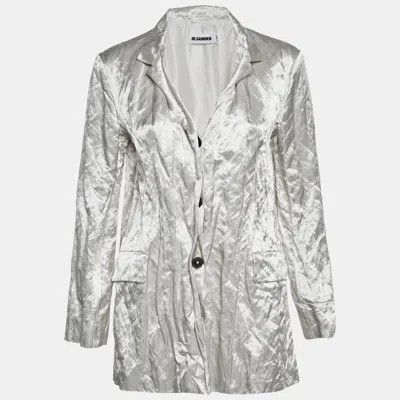 Pre-owned Jil Sander Off White Crinkled Satin Regular Fit Blazer M