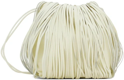 Jil Sander Off-white Dumpling Fringe Bag In 106 Eggshell