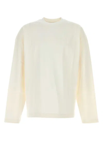 Jil Sander Off White Embroidered Logo Sweatshirt