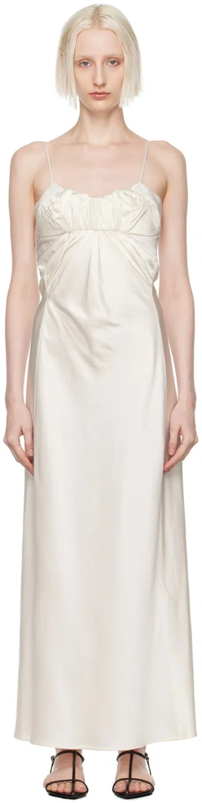 Jil Sander Off-white Evening Maxi Dress In 101 Latte