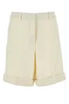 Jil Sander Silk-blend Shorts In Off White