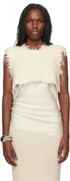 Jil Sander Off-white Knit & Slit Tank Top & Camisole Set In 104 Coconut