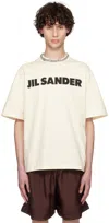 JIL SANDER OFF-WHITE LOGO PRINTED T-SHIRT