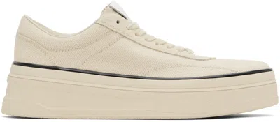 JIL SANDER OFF-WHITE LOW-TOP SNEAKERS