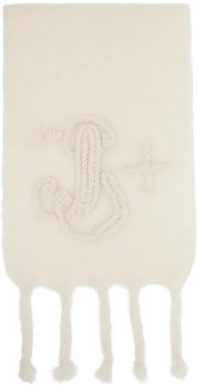 Jil Sander Off-white Mohair Scarf In Neutral