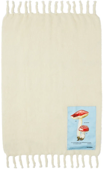 Jil Sander Off-white Mushroom Mohair Blanket In 100 White