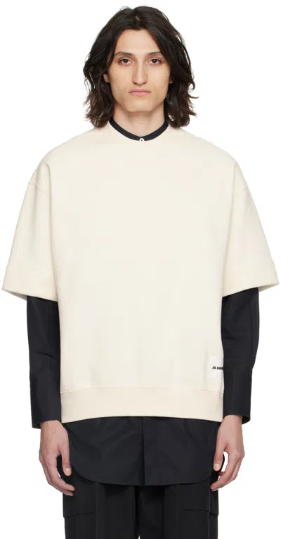 Jil Sander Off-white Patch Sweatshirt In 279 Dune