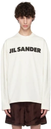 JIL SANDER OFF-WHITE PRINTED LOGO LONG SLEEVE T-SHIRT