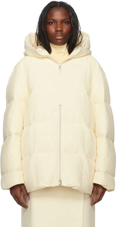 JIL SANDER OFF-WHITE QUILTED DOWN JACKET