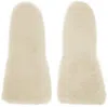 Jil Sander Off-white Shearling Mittens In 106 Eggshell