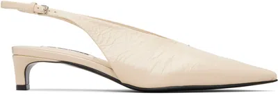 Jil Sander Off-white Slingback Heels In Neutral