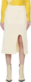 Jil Sander Off-white Slit Midi Skirt In 106 Off White