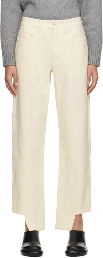 Jil Sander Off-white Stepped Cuff Trousers In 101 Latte