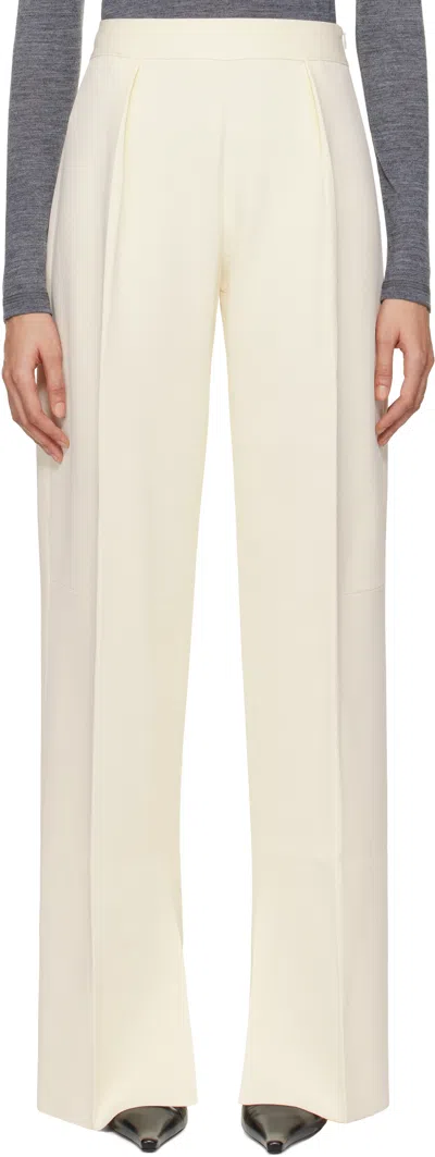 Jil Sander Off-white Superfine Viscose Knit Trousers In 107 Cloud