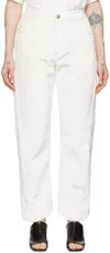 Jil Sander Off-white Viscose Trousers In 101 Milk