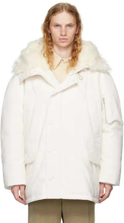 Jil Sander Off-white Water-repellent Down Jacket In 103 Piuma