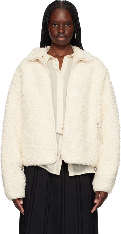 Jil Sander Off-white Zip-up Jacket In 106 Eggshell