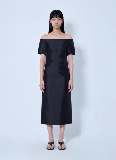 Jil Sander Off-shoulder Midi Dress In Blue