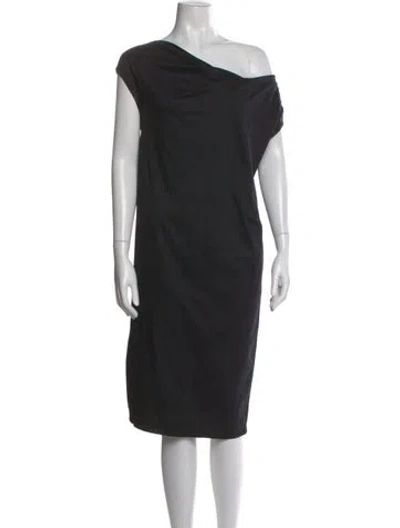 Pre-owned Jil Sander Off-the-shoulder Knee-length Dress In Black