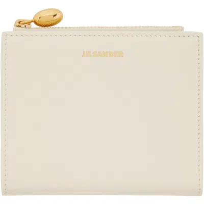 Jil Sander Off-white Goji Mini Wallet In 106 Eggshell