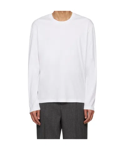 Jil Sander Ogo Flag Long Sleeve T-shirt In White