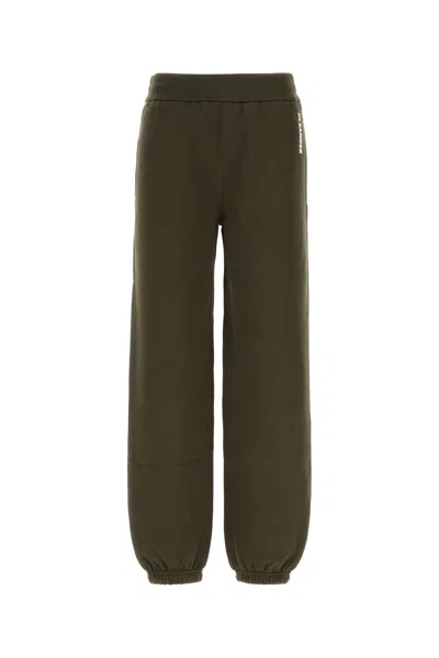 Jil Sander Olive Green Cotton Joggers