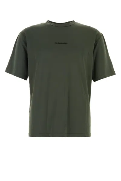 Jil Sander Olive Logo Crewneck T-shirt