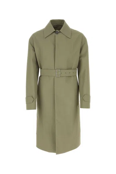 JIL SANDER OLIVE REGULAR FIT TRENCH COAT