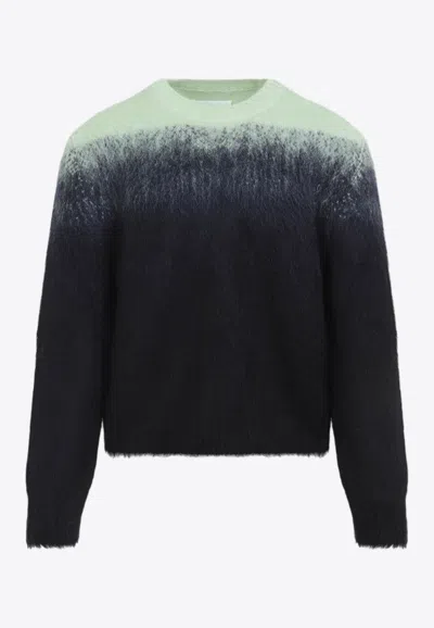 JIL SANDER OMBRE MOHAIR WOOL BLEND SWEATER