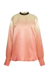 Jil Sander Ombré Satin Top In Multi