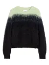 Jil Sander Ombre Mohair Wool Blend Sweater In Green