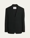 Jil Sander One-button Wool Jacket In Black