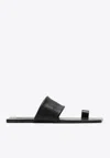 Jil Sander Square Open-toe Leather Sandals In Black