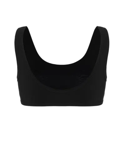 Jil Sander One-piece Black Bikini Top With Rounded Neckline