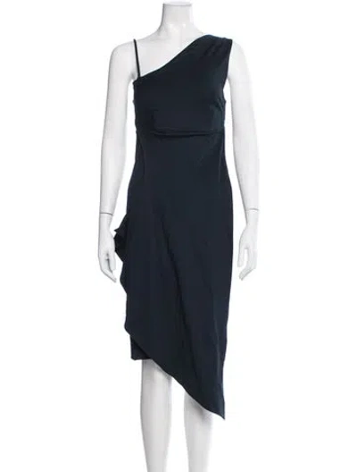 Pre-owned Jil Sander One-shoulder Midi Length Dress In Blue