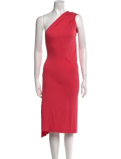 Pre-owned Jil Sander One-shoulder Midi Length Dress In Pink