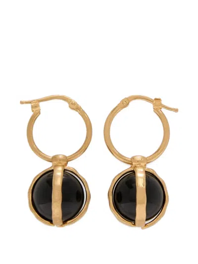 Jil Sander Onyx-pendant Earrings In Multi