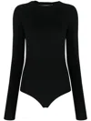 Jil Sander Open-back Long-sleeved Bodysuit In Black