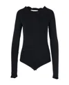 Jil Sander Open-back Long-sleeved Bodysuit In Black