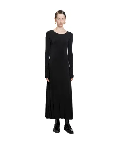 Jil Sander Open-back Midi Dress In Black